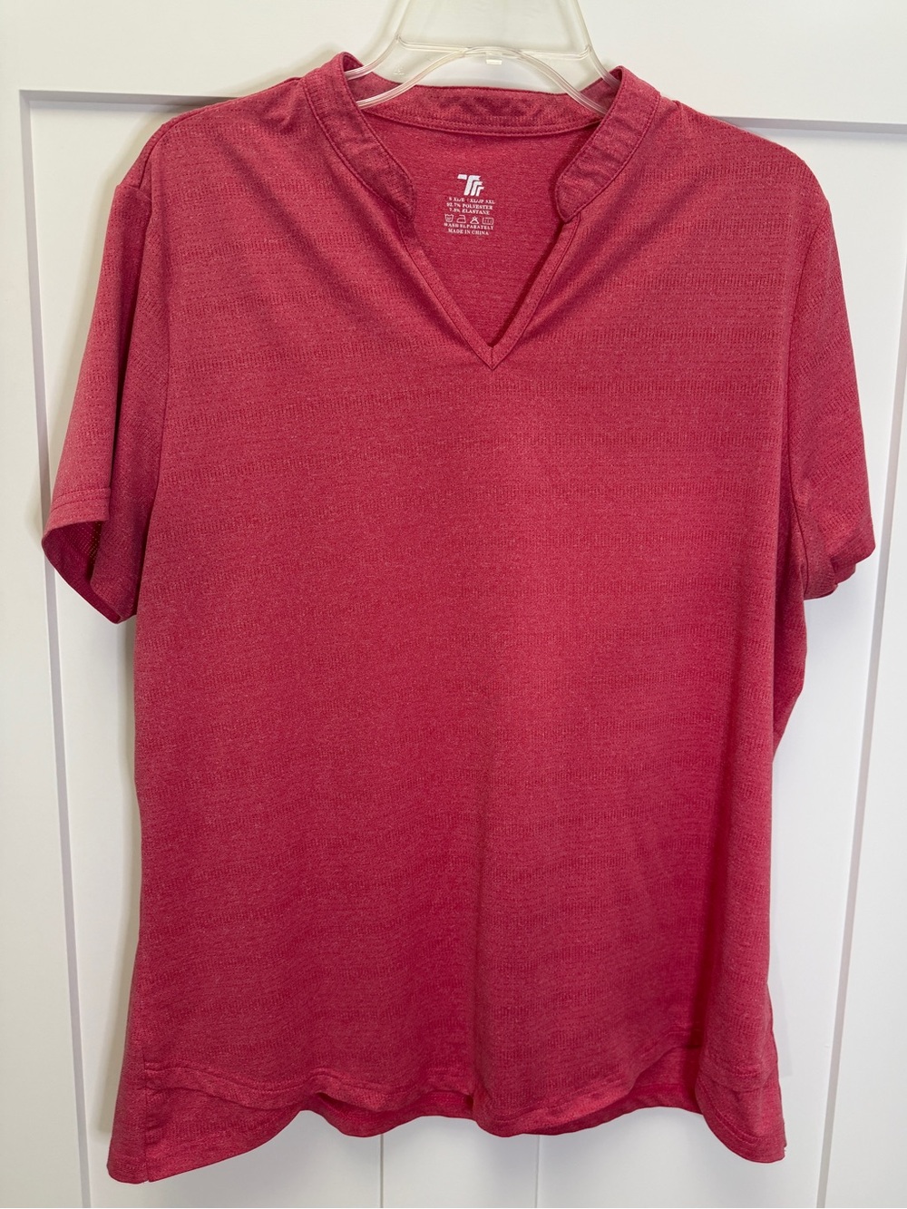 Ladies Red Notch Neck Tee